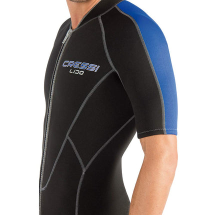 Cressi Lido Man Shorty Wetsuit - Men's Shorty Wetsuit for Snorkelling, Swimming and Water Sports, 2mm Ultra Stretch Neoprene