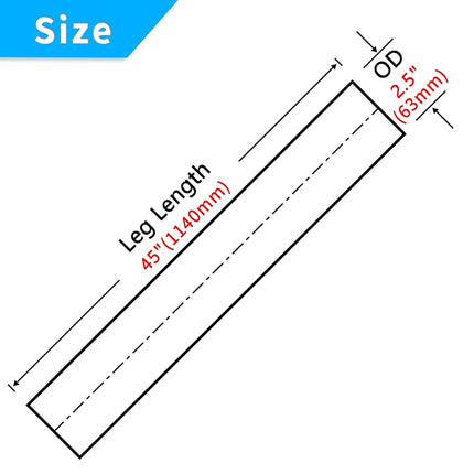 FGJQEFG 2.5 Inch Straight DIY Custom Mandrel Exhaust Pipe Tube Pipe, 45 Inch Length, 2.5'' OD Mandrel Straight Pipe, T304 Stainless Steel, Universal Fitment - 1PC