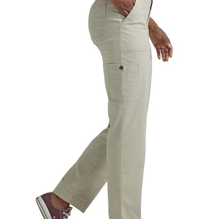 Lee Women's Petite Ultra Lux Comfort with Flex-to-go Utility Pant, Salina Stone, 16 Petite