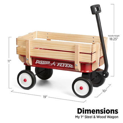 Radio Flyer Mini Steel & Wood Toy Wagon, 19" (48cm)