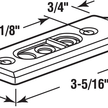 Prime-Line Products F 2728 Tilt Latch Pair, White Plastic Construction, Spring Loaded, 2-1/8 in. Hole Centers