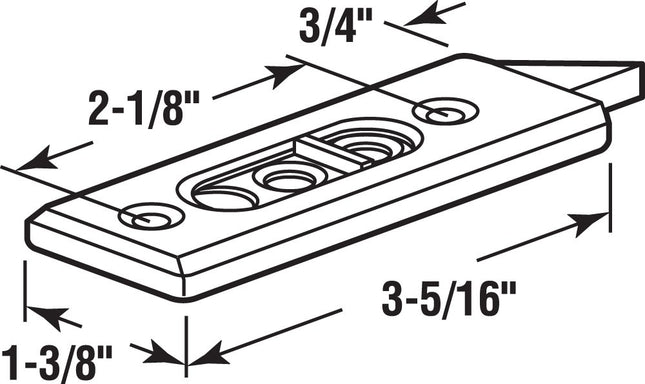 Prime-Line Products F 2728 Tilt Latch Pair, White Plastic Construction, Spring Loaded, 2-1/8 in. Hole Centers