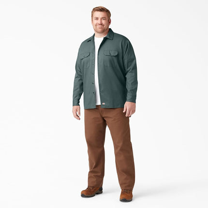 Dickies Men's Long Sleeve Work Shirt, Lincoln Green, XX-Large Big Tall