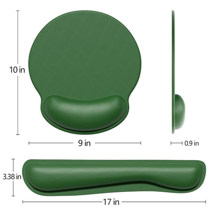 Dapesuom Keyboard Wrist Rest and Mouse Pad with Wrist Support, Cute Memory Foam Cushion for Keyboard and Mouse Set, Ergonomic Pad Rests with Non Slip Base for Easy Typing & Pain Relief, Forest Green
