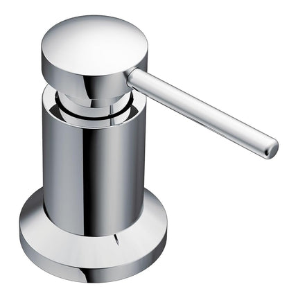 Moen 3942 Deck Mounted Kitchen Dispenser with Above The Sink Refillable Bottle, Chrome, Soap Pump