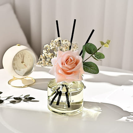 COCODOR Rose Flower Reed Diffuser/Rose Perfume/200ml/1Pack / Home Fragrance Scent Essential Oil Stick Diffuser for Bedroom Bathroom Home Decor for Women
