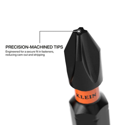 Klein Tools 33801B 21-Piece Impact Driver Bit Set, Impact-Rated Alloy Steel, Precision Machined, MODbox Compatible Storage Case, Professional Tool Kit