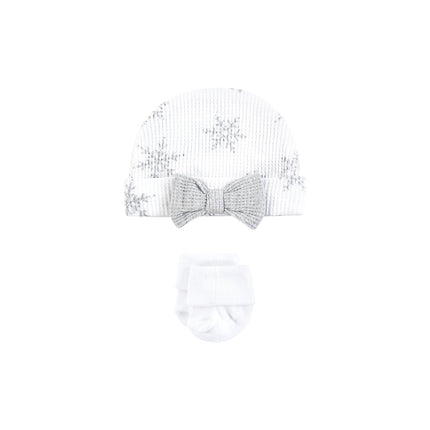 Hudson Baby Set de 4 piezas de ropa térmica de manga larga unisex para bebé prematuro, diseño de copo de nieve, prematuro