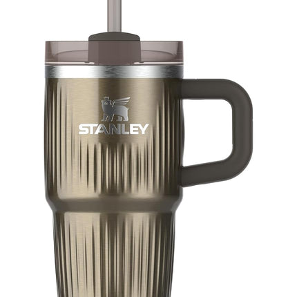 Stanley Quencher - H2.0 Tumbler with Handle and Straw, 20 Ounce, 3 Position Flowstate Lid, Portavasos Compatible for Travel, Insulated Stainless Steel Cup, BPA Free, Fluted Lead Grey
