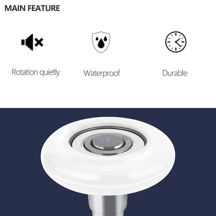 XiKe 12 Pack White 2" Nylon Garage Door Roller 4" Stem, Quiet/Durable and High Load, Use 6200-2RS Double Seals Precision Bearings.