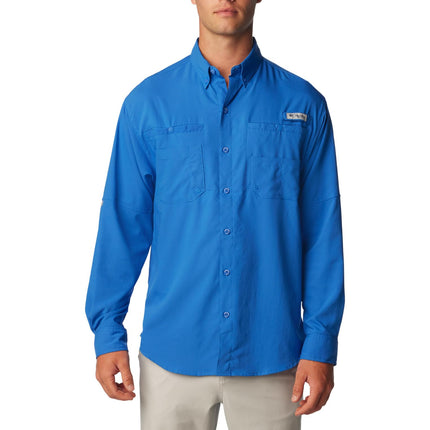 Columbia Camisa PFG Tamiami II de manga larga para hombre, Azul Vivo, Mediana