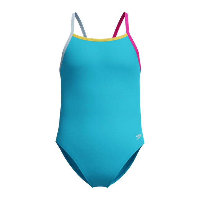 Speedo Girls One Piece Swimsuit Thin Strap, Picton