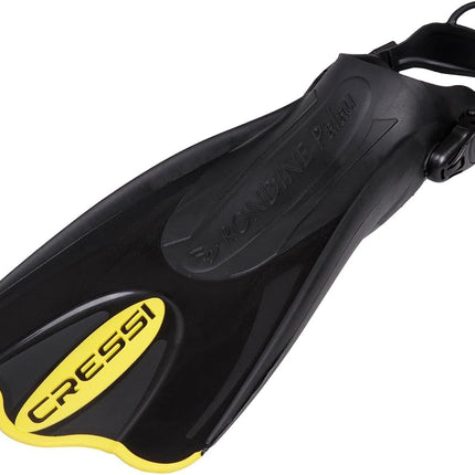 Cressi Palau Saf - Adjustable Short Flipper Fins for Snorkelling and Swimming, Adult Unisex,Black/Yellow,M/L