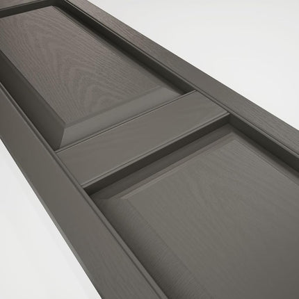 Mid-America 00021243018 Standard Size Williamsburg Double Panel Vinyl Shutters, w/Installation Shutter-Lok's & Matching Screws (Per Pair), 018, 12"W x 43"H, Tuxedo Grey