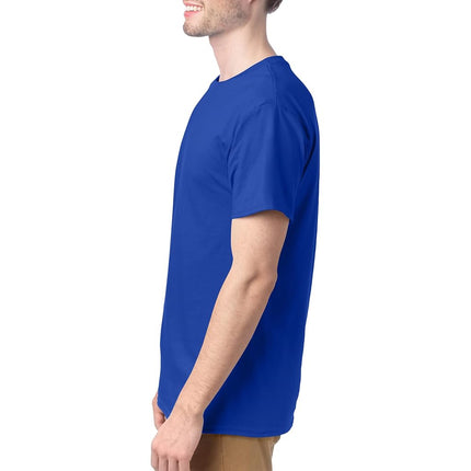 Hanes Men's ComfortSoft T-Shirt (Pack of 4),Deep Royal,Small