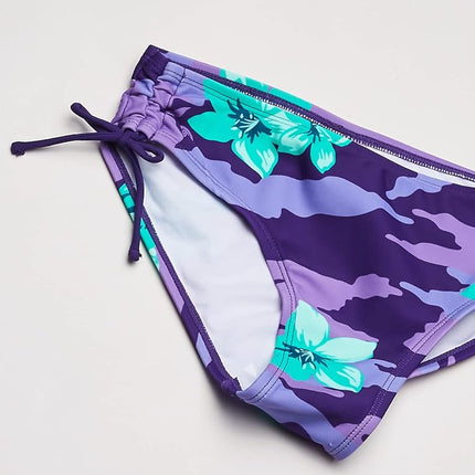 Traje de baño de 2 piezas tipo tankini con cuello halter para niñas Kanu Surf Daisy Beach Sport, Rylie Morado, 12