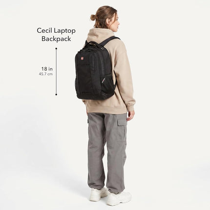 SWISSGEAR Cecil Laptop Backpack Fits up to 16-Inch Laptop, Daypack for Travel and Work, Olive, 18-Inch