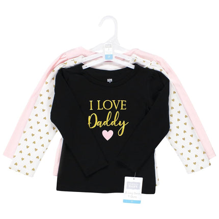 Hudson Baby Camisetas de Manga Larga para Bebés Niñas, Girl Daddy, 6-12 Meses