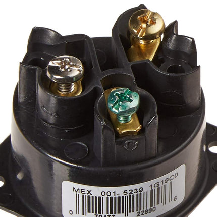 Leviton 5239 15 Amp, 125 Volt, Flanged Inlet Receptacle, Straight Blade, Commercial Grade, Grounding, Back Wired (Black)