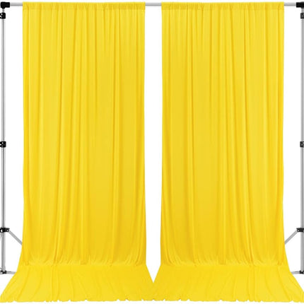AK Trading CO. Rideaux en polyester 3 m x 3 m avec poches pour tringle – Décorations pour mariage, cérémonie, fête, maison, fenêtre – Jaune