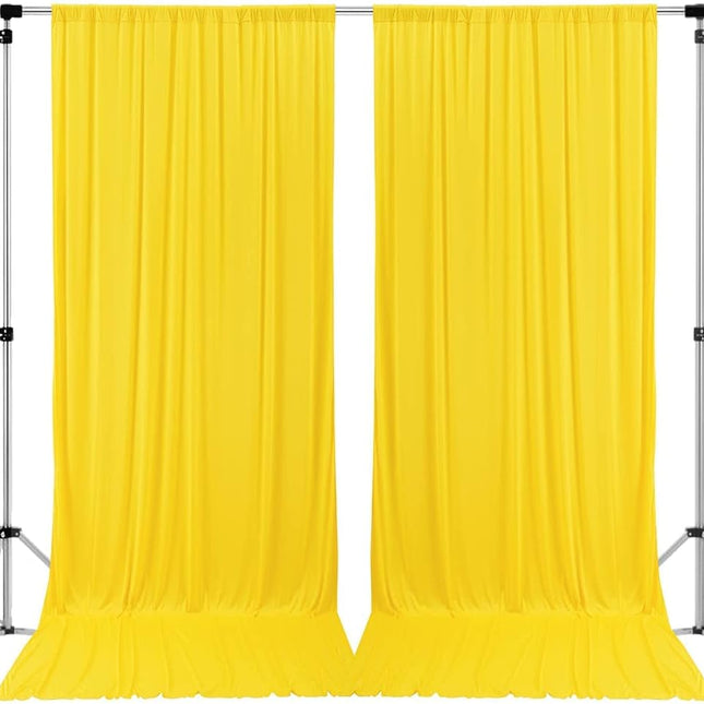 AK Trading CO. 10 feet x 10 feet Polyester Backdrop Drapes Curtains Panels with Rod Pockets - Wedding Ceremony Party Home Window Decorations - Yellow