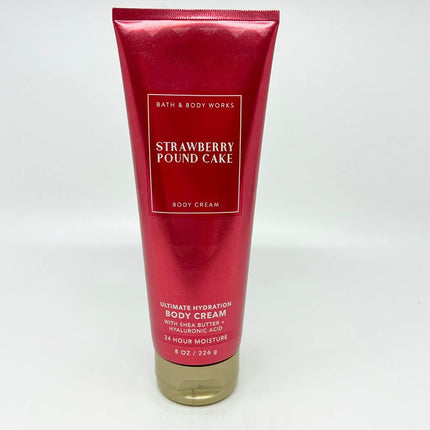 Bath & Body Works Strawberry Pound Cake - 2 Piece Set - Shower Gel 300ml and Ultimate Hydration Body Cream 230ml