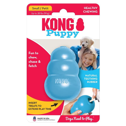 KONG - Puppy Toy Natural Teething Rubber - Fun to Chew, Chase & Fetch - For Small Puppies (Colour May Vary)