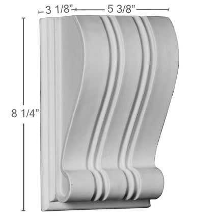 Ekena Millwork COR05X03X08EL 5 3/8" W x 3 1/8" D x 8 1/4" H Elsinore Corbel, White