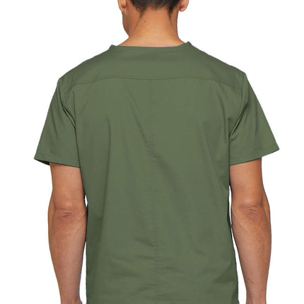 Dickies EDS Signature Scrubs for Men, Multi-Pocket V-Neck Scrub Top in Soft Brushed Poplin 81906, Olive, Large