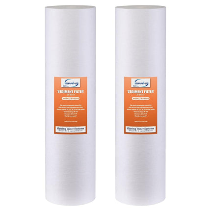 iSpring FP220BX2 20 Micron 20-Inch Big Blue Whole House Water Filter with 4.5-Inch x 20-Inch Sediment, 2-Pack
