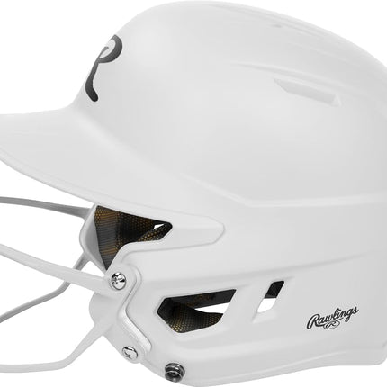 Rawlings | MACH HI-VIZ Fastpitch Softball Batting Helmet | Face Guard Attached | White | Senior - 6 7/8" - 7 5/8"