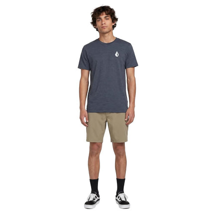 Volcom Men's Blaquedout Short Sleeve Tee T-Shirt, Navy Heather, Medium