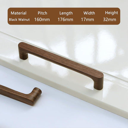 KOVNISE 6 Cabinet Pulls 160MM Cupboard Handles Dark Walnut Wood Color