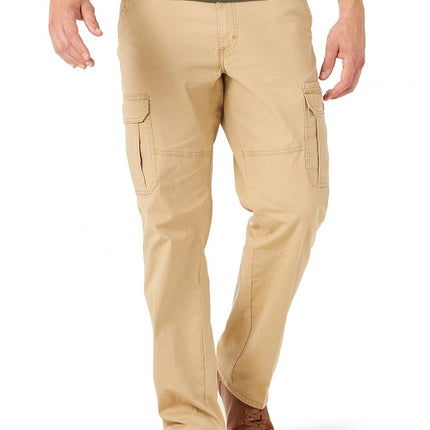 Wrangler Authentics Pantalón cargo elástico de corte relajado para hombre, informal, Ripstop Travertine, 33W x 32L