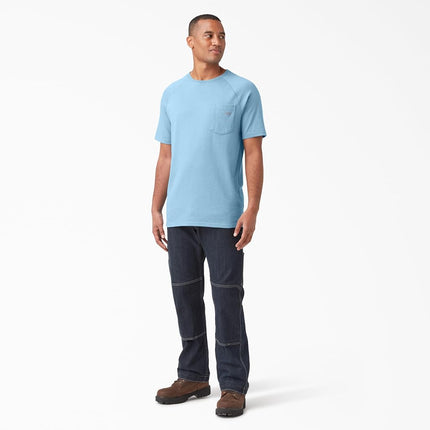 T-shirt Dickies pour homme, à manches courtes et poche, rafraîchissant, bleu poussière, 4XL grand