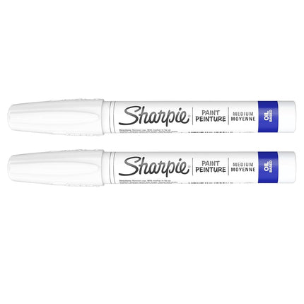 OrderlyGo Sharpie Medium Point Oil - Based Opaque Paint Markers 2 Per Package - White (Pack Of 3)