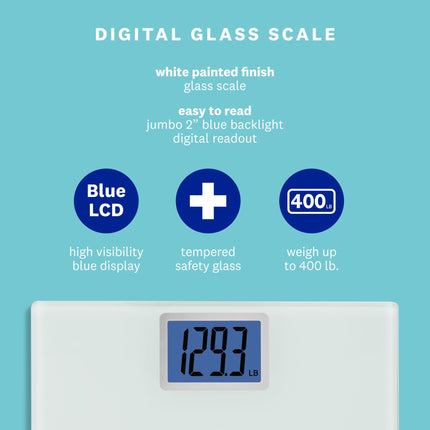 Báscula para pesar de Weight Watchers by Conair, báscula digital de baño en blanco