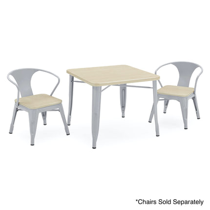 Mesa de juego Delta Children Bistro Kids - Ideal para manualidades, la hora de la merienda, educación en casa, tareas y más, metal gris/abedul natural