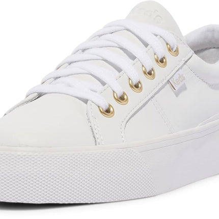 Keds Women's Jump Kick Duo Leather Sneaker, White/
