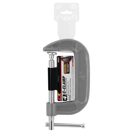 Performance Tool W207C Ductile Iron C-Clamp with Enamel Finish and Swivel Pad Head for Home, Shop, Auto and Office Jobs