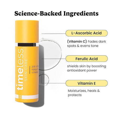Timeless Skin Care 20% Vitamin C Serum + Vitamin E + Ferulic Acid 120ml/4oz