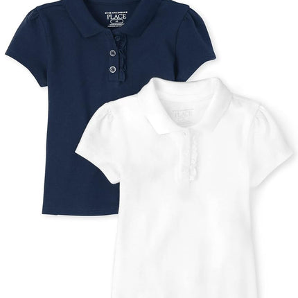 The Children's Place Baby Girls Polos, 5 Packs, Daybreak 2-Pack, 2T