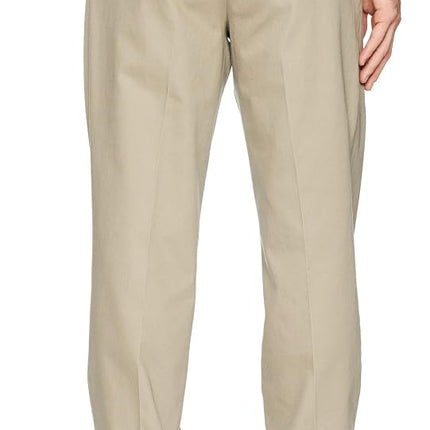 Dockers Men's Classic Fit Signature Khaki Lux Cotton Stretch Pants-Pleated (Regular and Big & Tall), Timberwolf, 40W x 29L, Timberwolf, X-Large
