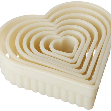 (Heart Fluted) - Mercer Culinary 7-Piece Heart Fluted Nylon Cutter Set