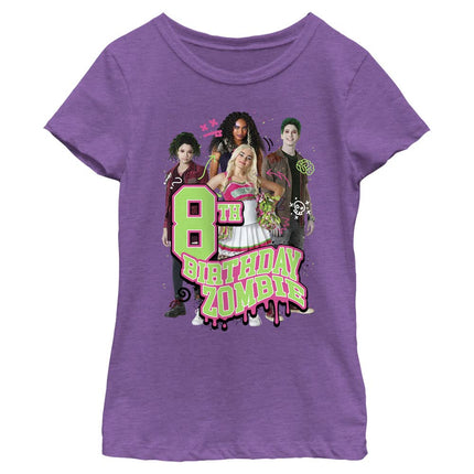 Disney Girl's Birthday Group 8 T-Shirt, Pur Berry,