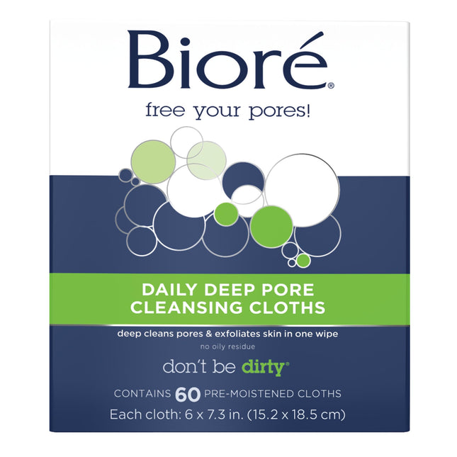 Bior� Daily Deep Pore Cleansing Cloths, 60 Count