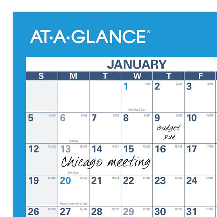 AT-A-GLANCE 2025 Erasable Calendar, Dry Erase Wall Planner, 36" x 25", Large, Yearly, Horizontal/Vertical, Seasons in Bloom (PA133-25)