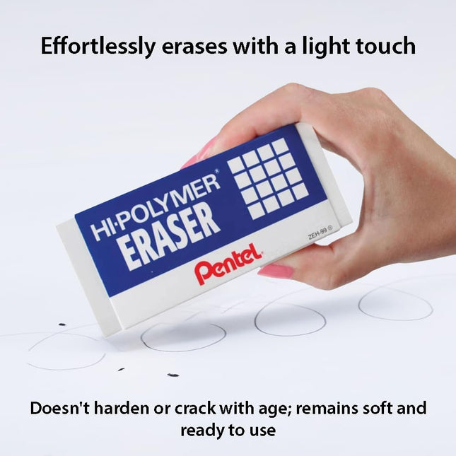 Pentel Hi-Polymer Eraser - Super XL, White