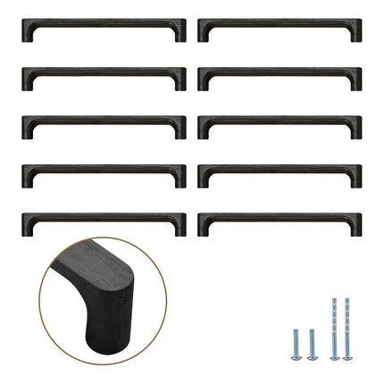 Evionlin Black Round 5 in 10 pcs Wooden Drawer Pulls Handle pulls for cabinets Kitchen Cabinet Drawer pulls Cabinet Door Pull