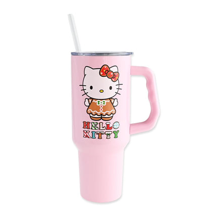 Silver Buffalo Sanrio Hello Kitty Robe Pain d'Épices de Noël Tumbler en Acier Inoxydable avec Poignée, Convient aux Porte-Gobelets Standard, 1,2 Litres